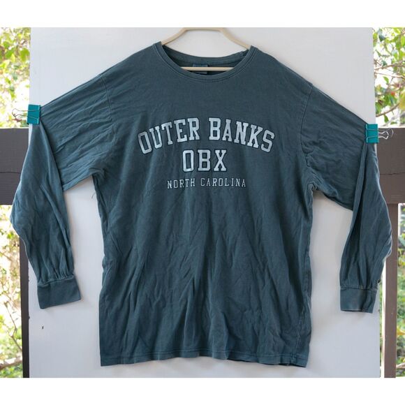 Comfort Colors Long Sleeve T-Shirt Large Green Outer Banks OBX Men’s Size 2XL - Picture 1 of 5